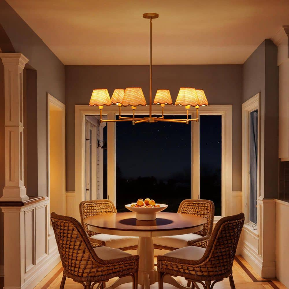 TOZING Modern 6-Light Brass Gold Chandelier Transitional Elegant