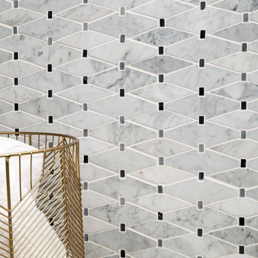 Azula Floret 12x12 Marble Mosaic Tile for Bathroom and Kitchen