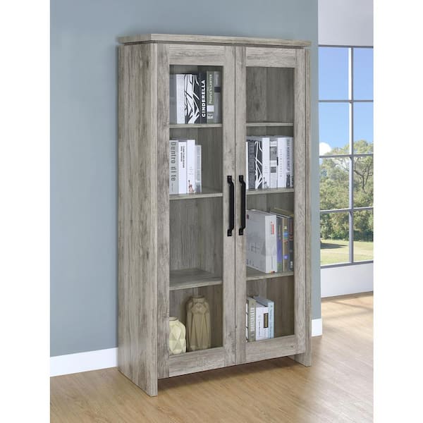 Alejo Gray Driftwood Wood 35.25 in. W 2-Door Sideboard