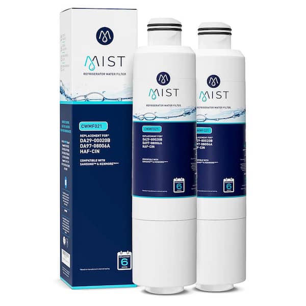Mist DA29-00020B Compatible with Samsung DA29-00020B, DA29-00020A, HAF-CIN/EXP, Refrigerator Water Filter (2-Pack)