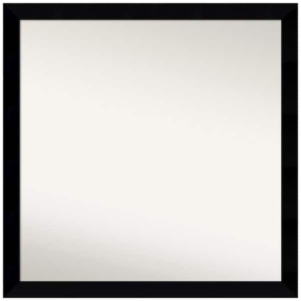 Amanti Art Black Museum 28.5 in. x 28.5 in. Non-Beveled Modern Square Wood Framed Wall Mirror in Black