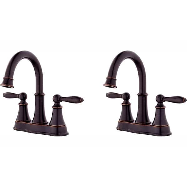 Pfister Courant 4 in. Centerset 2-Handle Bathroom Faucet in Tuscan Bronze (2-Pack Combo)