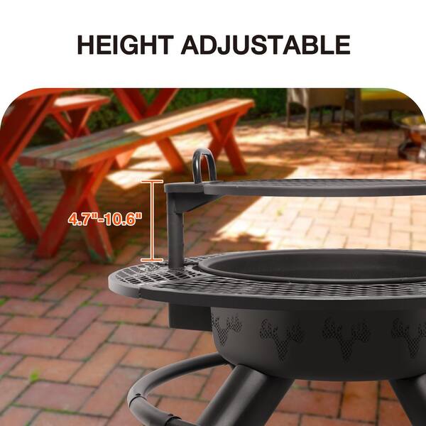 Bestier 47 in. Wood Burning Fire Pit Outdoor Backyard Patio