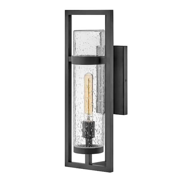 Cordillera 1-Light Black Hardwired Outdoor Wall Lantern Sconce