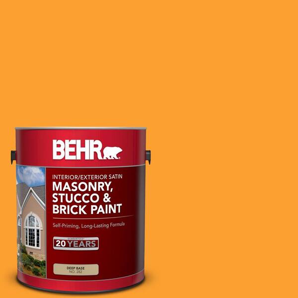 BEHR 1 gal. #P250-7 Blazing Bonfire Satin Interior/Exterior Masonry, Stucco and Brick Paint