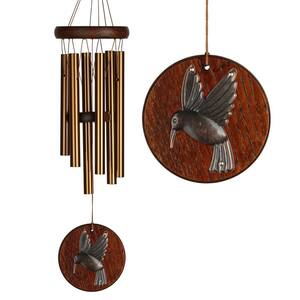 Signature Collection, Woodstock Habitats Chime, Teak 17 in. Hummingbird Wind Chime HCTH