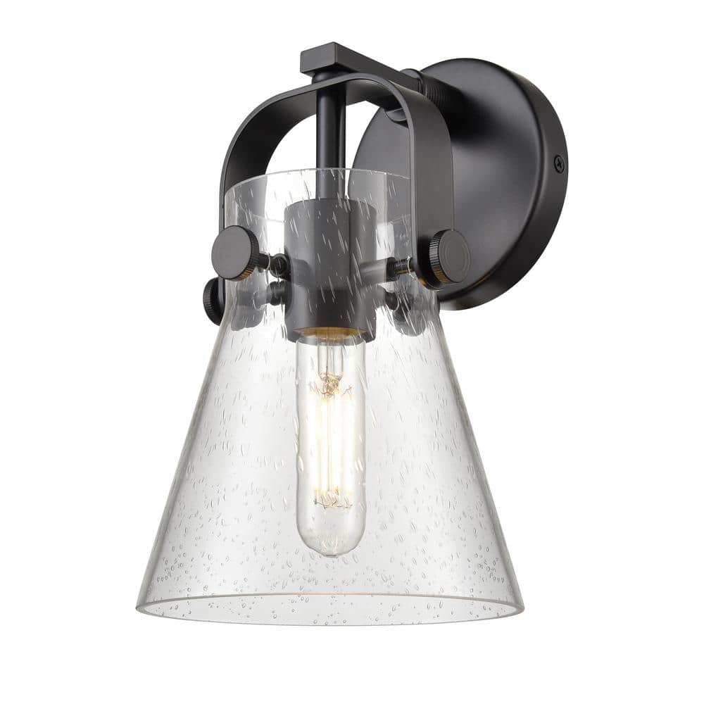 Pilaster II Cone 6.5 in. 1-Light Matte Black Wall Sconce with Glass Shade price history on PriceWatchPro