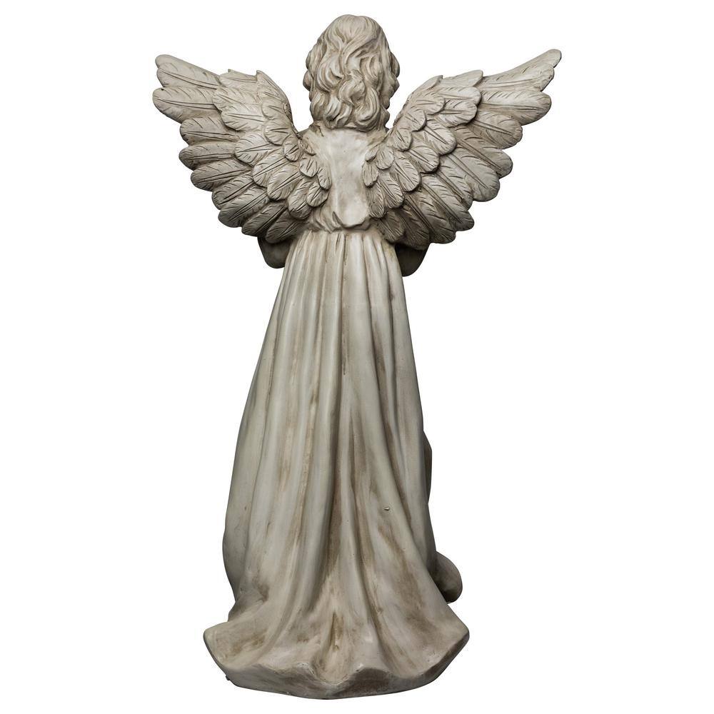 29.5" White Polyresin Angel Standing in Prayer Garden Statue