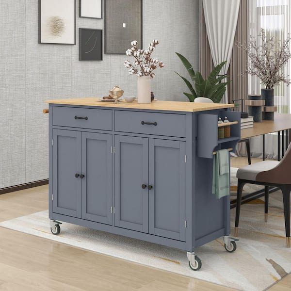 Service Cart w/ Locking Top & Drawer - Blue