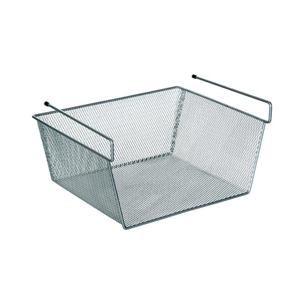 6 in. H x 12 in. W Chrome Alloy 1-Drawer Close Mesh Wire Basket