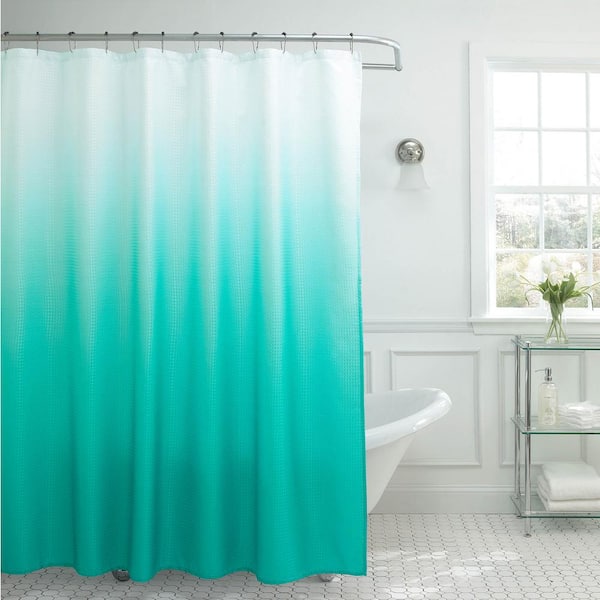 Creative Home Ideas Ombre Turquoise 70, Glitter Shower Curtain