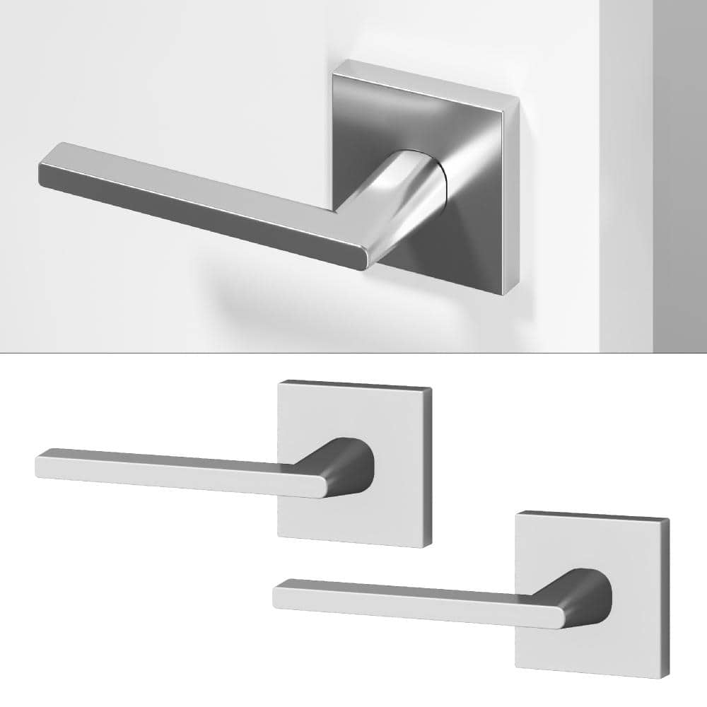 Quadra Metal Chrome Dummy Door Handle with Square Rosette 2-Pack price history on PriceWatchPro