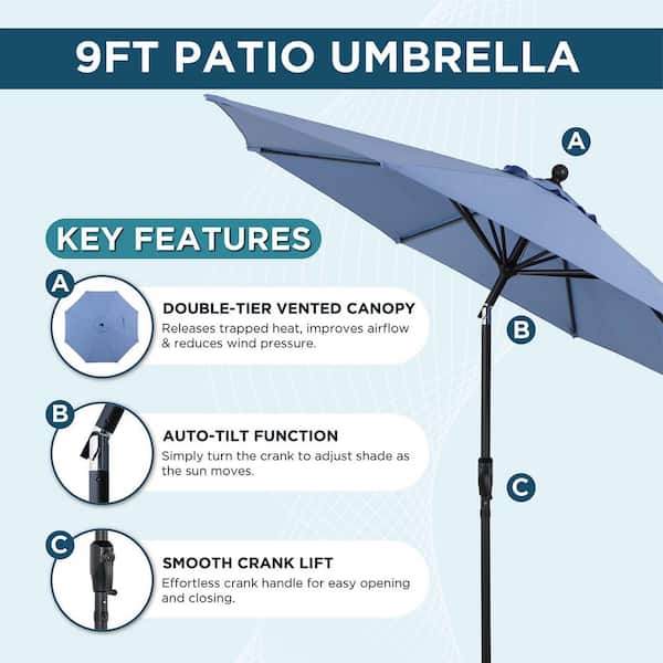 6 piece folding patio dining set with umbrella seats 4 Amazon.com: Vongrasig 6 Pieces Folding Patio Dining Set, All Weather Small  Metal Outdoor Table and Chair Set, Garden Patio Furniture Set w/Umbrella,  Glass Table & 4 Folding Chairs for Lawn, Backyard, Blue :