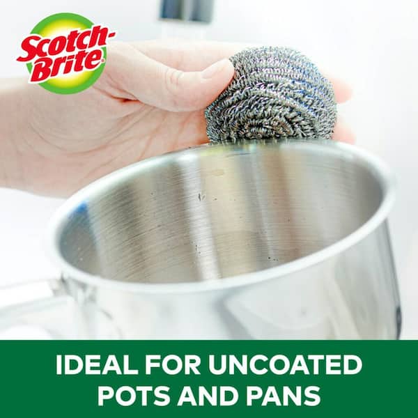 Kitchen Metal Soft Scrubber Scourer Pans Pot Brush Scouring Ball 3pcs Home  