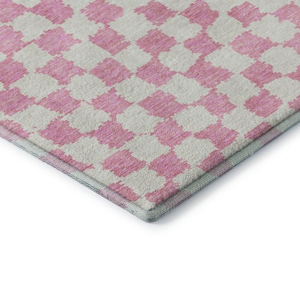 Mayfield Premium Machine Washable Abstract AMF1958 Pink 5 ft. x 7 ft. 6 in. Area Rug