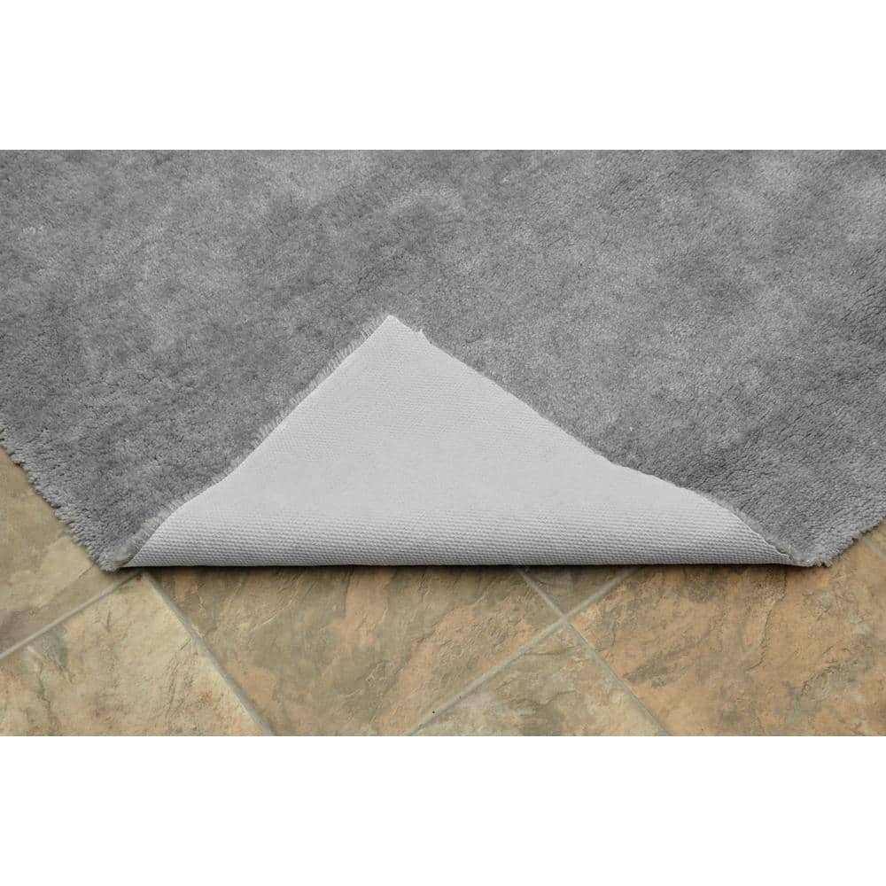Light Gray Plush Micro Polyester Shag Area Rug, 5' x 8'