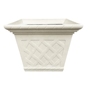 17 in. Frenchboro Antique Large Beige Resin Square Planter (17 in. L x 17 in. W x 13.2 in. H)