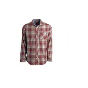 Woodfort Men's 2XL Maroon Portland Plaid Mid-Weight Flannel Button Down Work Shirt
