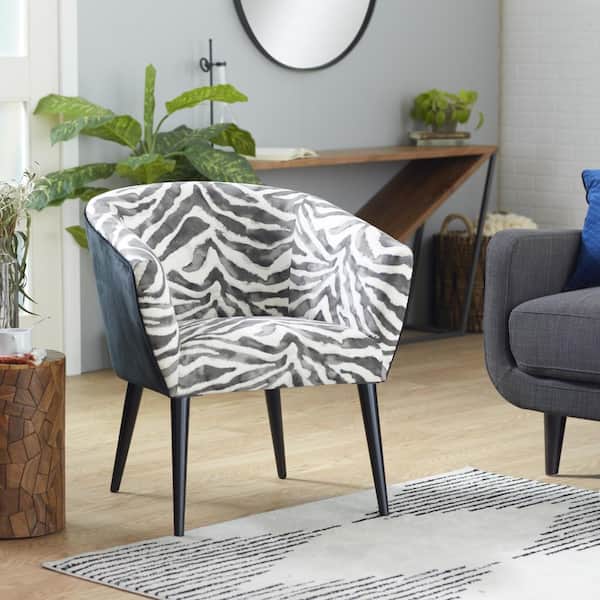 Litton Lane Black Wood Contemporary Accent Arm Chair