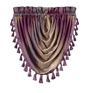 Ombre 42 in. L Polyester Window Curtain Waterfall Valance in Aubergine