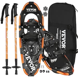 30 in. Light Weight Snowshoes for Women Men Youth Kids Aluminum Alloy Frame Terrain Snow Shoes, Orange