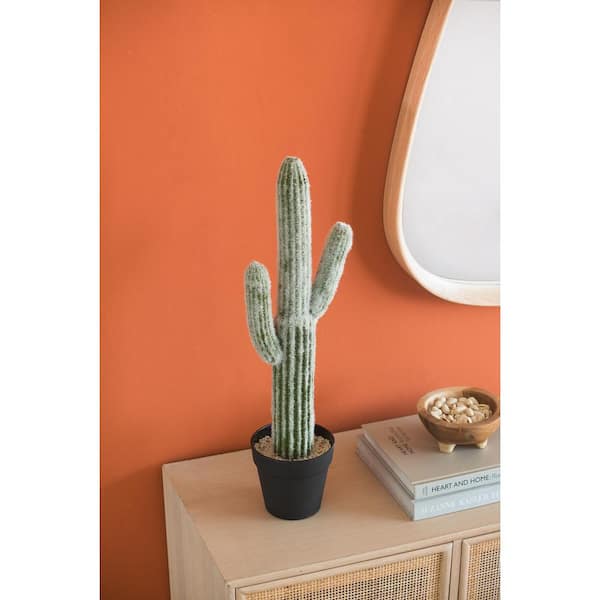 Racxily 25 in. Indoor Artificial Saguaro Cactus in Black Pot YDQ