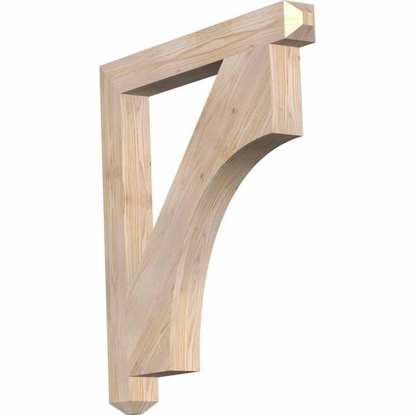 Ekena Millwork 3.5 in. x 36 in. x 32 in. Douglas Fir Westlake Craftsman Smooth Bracket