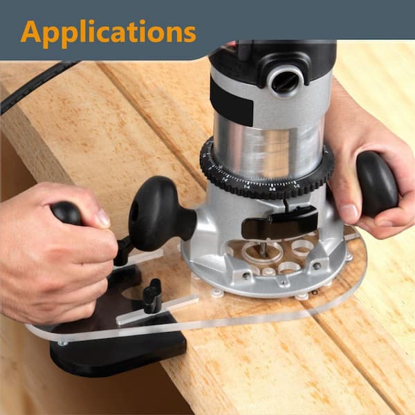 Universal Router Plate with Edge Routing Reversible Fence, Knobs and Machine Screws for Adaptive Mounting