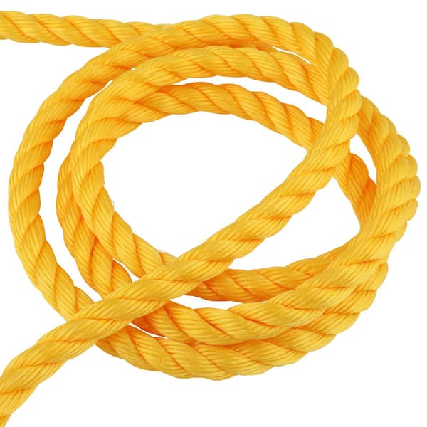 Everbilt 1/4 in. x 800 ft. Polypropylene Twist Rope, Yellow 72610 - The  Home Depot