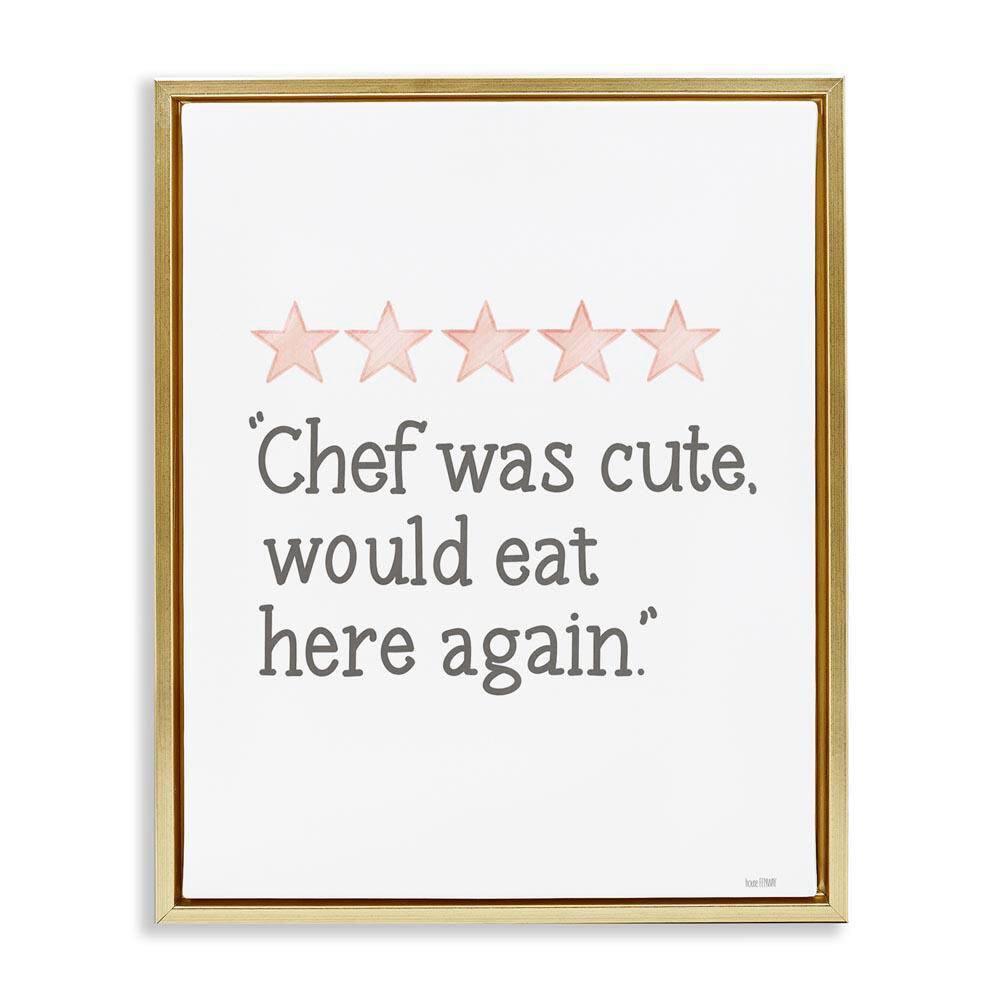 Cute Chef Funny Rating by House Fenway Gold Floater Frame Typography Graphic Art Print 21 in. x 17 in. price history on PriceWatchPro