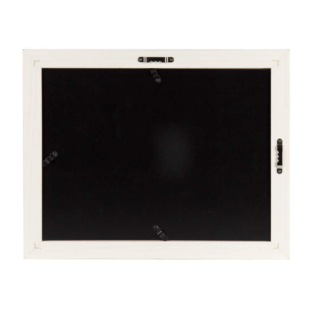 Distressed Soft White Solid Wood 8.5x11 Document Frame