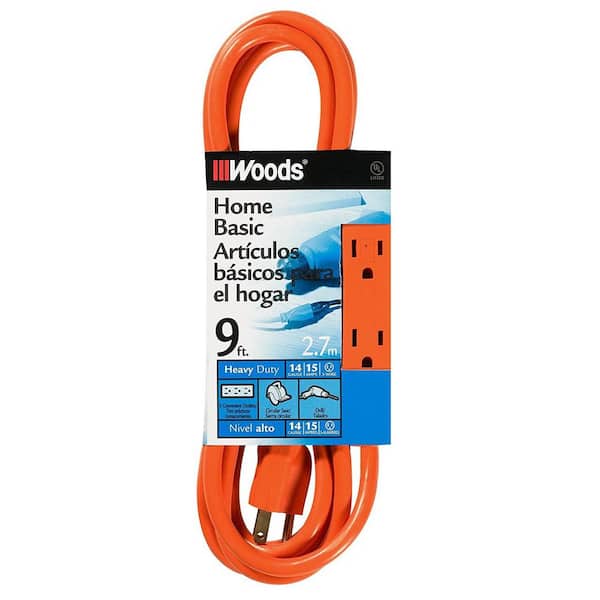 Woods 9 ft. 14/3 Multi-Outlet (3) Extension Cord with Power Tap