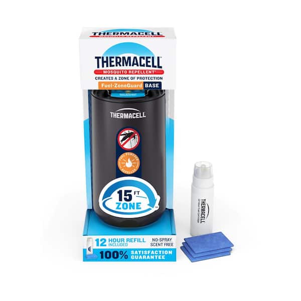 Fuel-ZoneGuard Base Fuel Powered Outdoor Mosquito Repeller with 12-Hr Repellent Refill, Black
