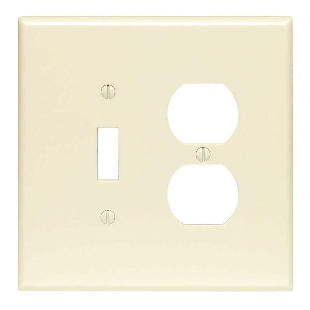 UPC 078477151365 product image for 2-Gang Ivory 1-Toggle / 1-Duplex Outlet/Receptacle Plastic Standard Wall Plate ( | upcitemdb.com