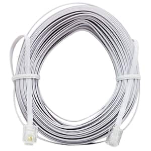 50 ft. Ultra-Thin Phone Line Cord - White
