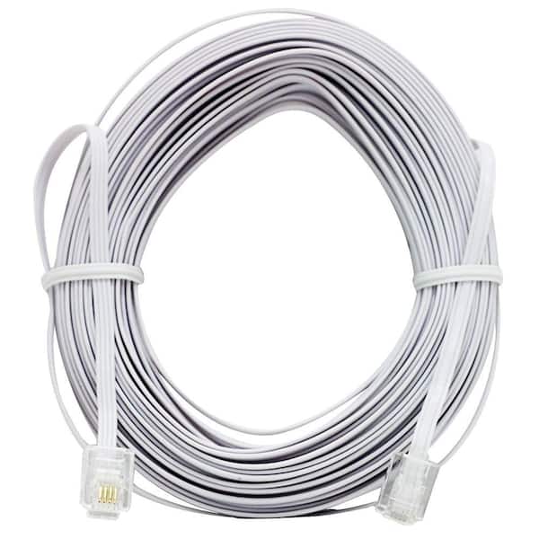 GE 50 ft. Ultra-Thin Phone Line Cord - White