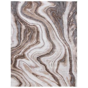 Craft Gold/Gray 11 ft. x 14 ft. Marbled Abstract Area Rug