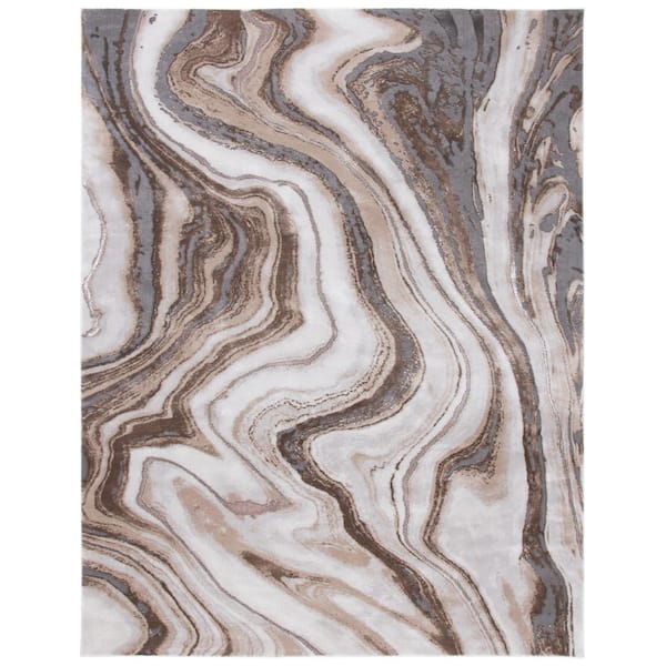 SAFAVIEH Craft Gold/Gray 11 ft. x 14 ft. Marbled Abstract Area Rug