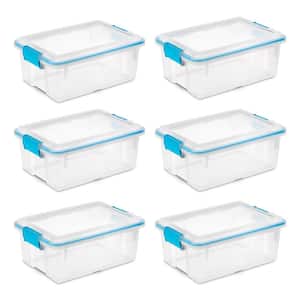 12 qt. Plastic Storage Bin Container Storage Tote Clear Gasket Sealed Box (6-Pack)