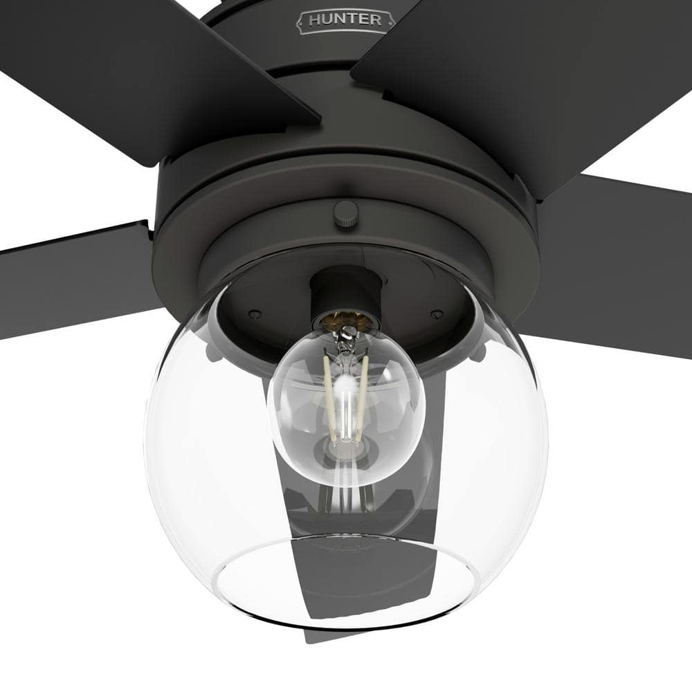Matte Black 52" 5-Blade Ceiling Fan with LED Light and Remote