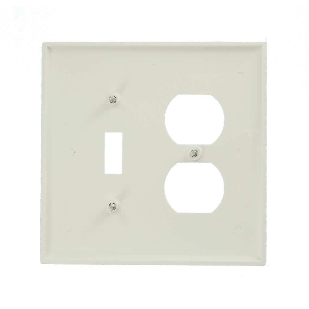 White Midway 2-Gang Thermoplastic Nylon Wall Plate
