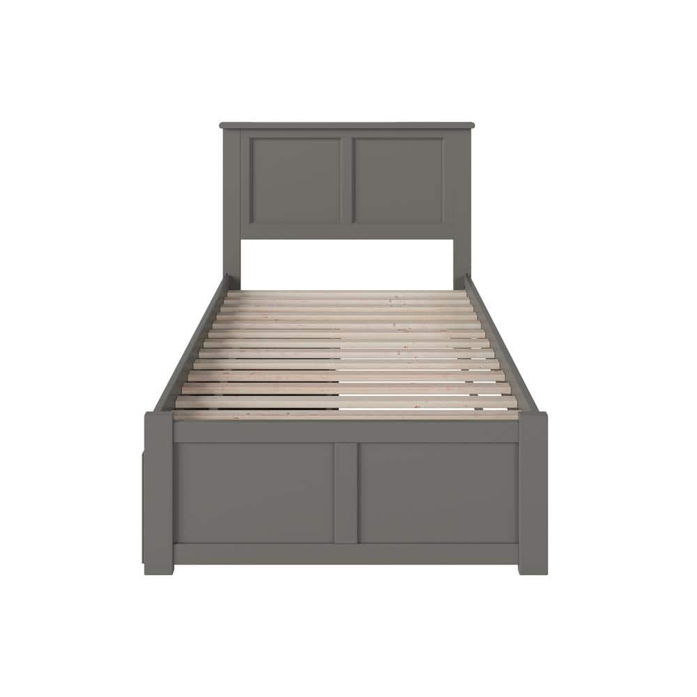 Madison Gray Twin XL Wood Platform Bed with Storage Drawers