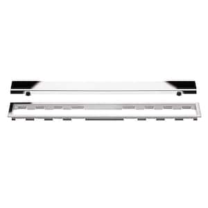 Kerdi-Line Chrome 39-3/8 in. Closed Grate Assembly with 3/4 in. Frame