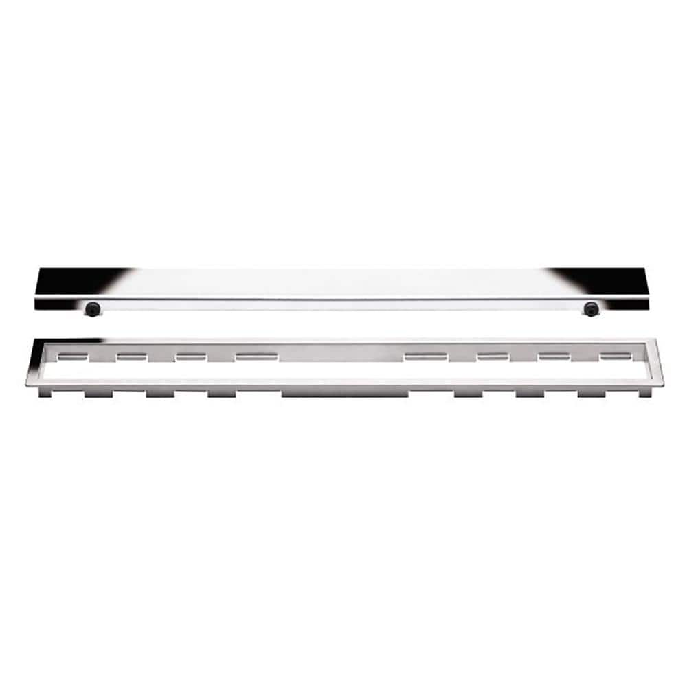 Schluter Kerdi-Line Chrome 31-1/2 in. Closed Grate Assembly with 3/4 in. Frame