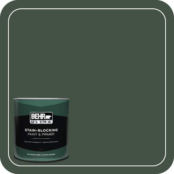 BEHR ULTRA 1 qt. #ECC-48-3 Lush Grass Semi-Gloss Enamel Exterior Paint & Primer