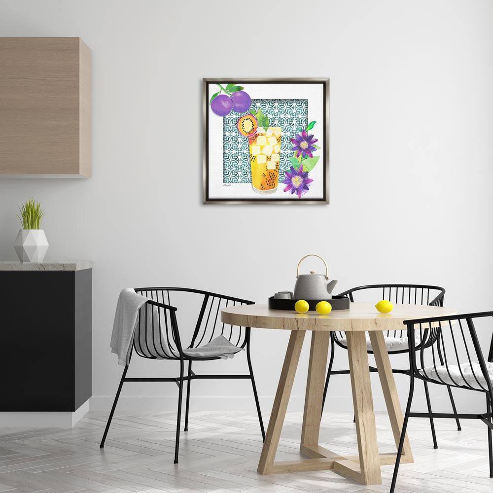 Passion Fruit Cocktail by Hillary Holt Gray Floater Frame Food Graphic Art Print 25 in. x 25 in. price history on PriceWatchPro