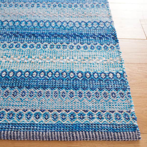 SAFAVIEH Kilim Grey/Blue 2 ft. x 9 ft. Striped Gradient Runner Rug