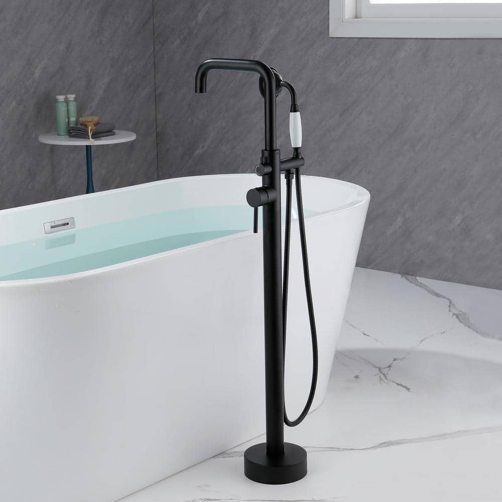 Staykiwi 1Handle Claw Foot Tub Faucet with Hand Shower in Matte Black