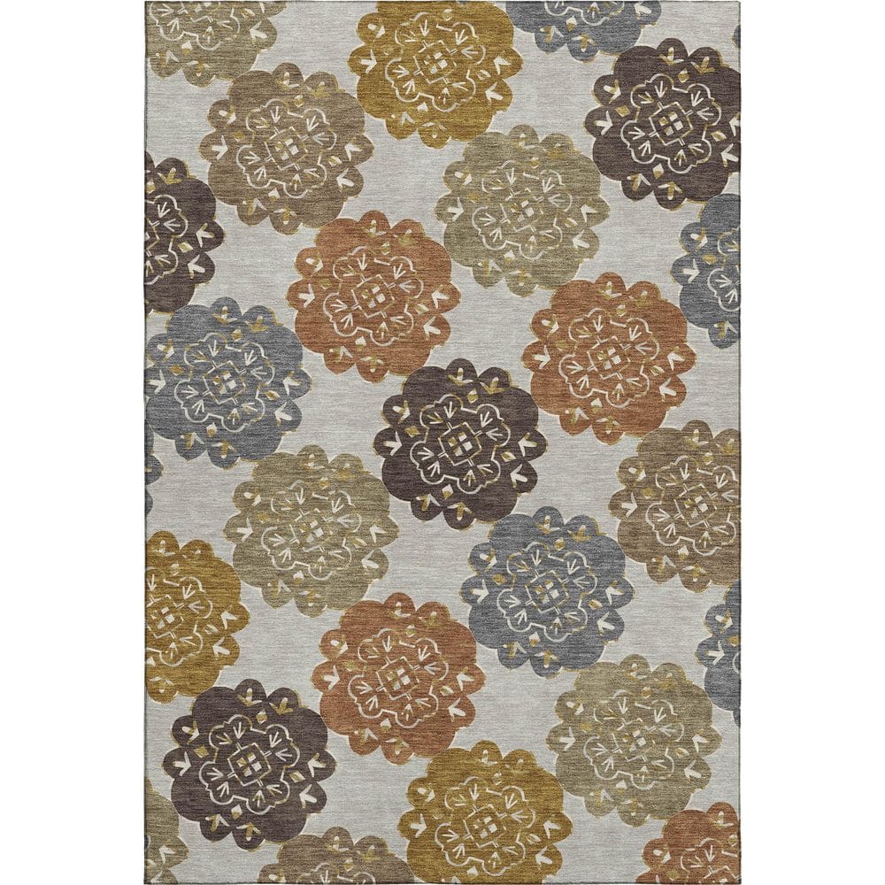 Mayfield Premium Machine Washable Abstract AMF2353 Earth 5 ft. x 7 ft. 6 in. Area Rug price history on PriceWatchPro