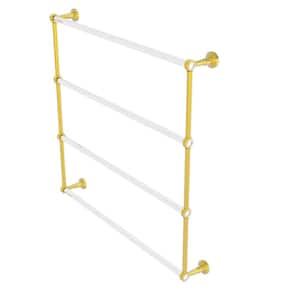 Pacific Beach 36 in. 4-Tier Ladder Towel Bar with Groovy Accents in Polished Brass